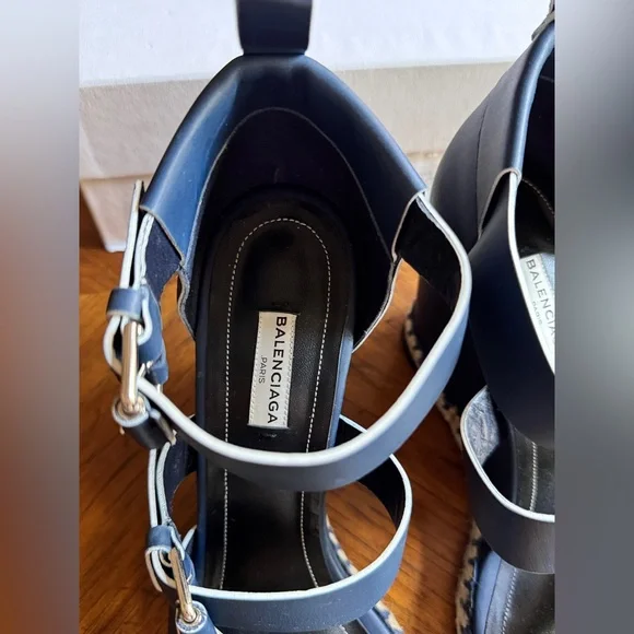 Balenciaga Blue Wedge Sandals